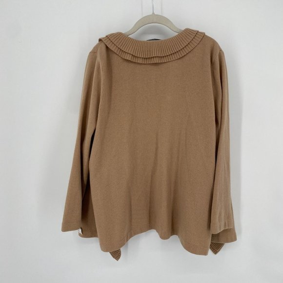 St. John Tan Ruffled Cardigan - Picture 4 of 7